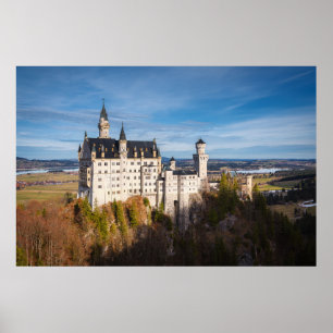 Póster Cuento de hadas castillo Neuschwanstein en Alemani