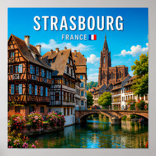 Póster Cuento de hadas del canal de Estrasburgo Francia B