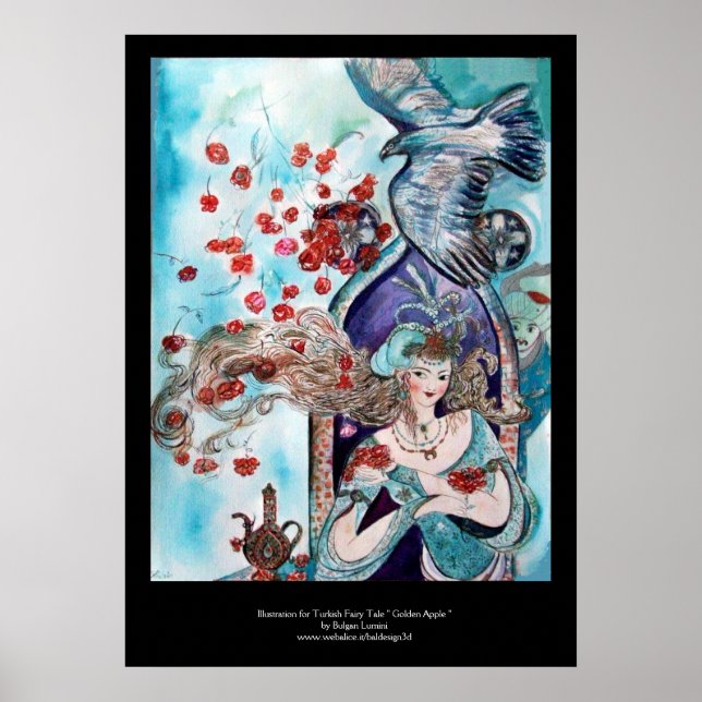 PÓSTER CUENTO DE HADAS ORIENTAL / PRINCESA, ROSAS ROJAS Y (Frente)