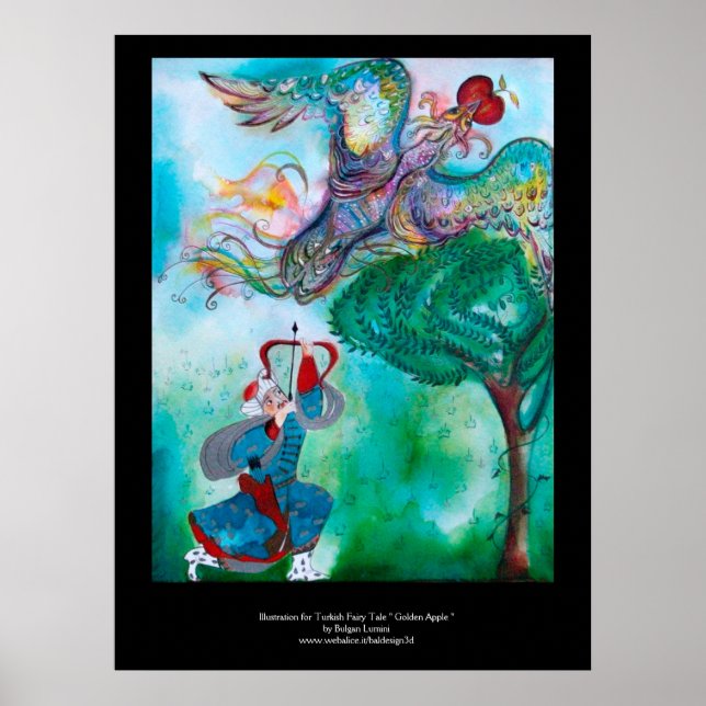 PÓSTER CUENTO DE HADAS TURCO / FÉNIX Y ARQUERO (Frente)