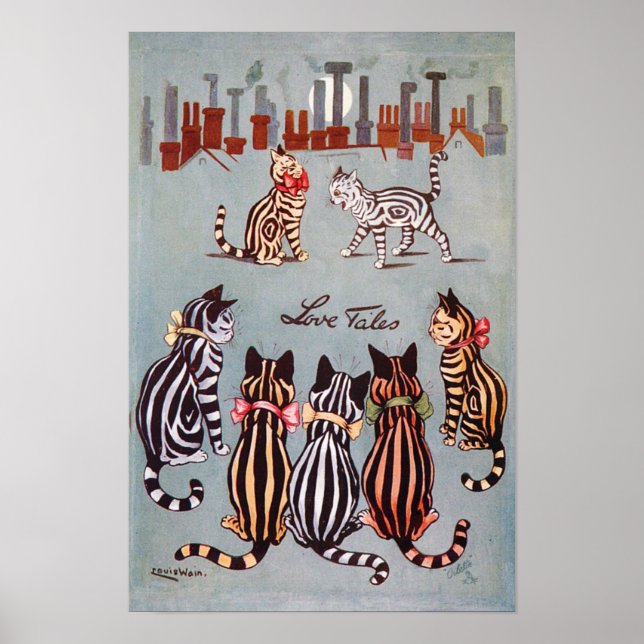 Póster Cuentos de amor, Louis Wain (Frente)