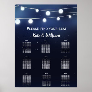 Póster Cuerdas de luces de la Marina Plano de asiento