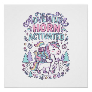 Póster Cuerno de Aventura de Unicornio Activado Gráfico P