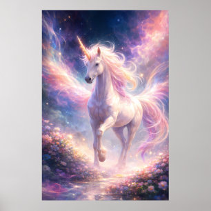 Póster Cuerno de Luz Unicornio Alado Etéreo   ManJiangHon