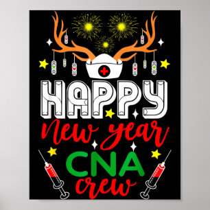 Póster Cuerno de Reno Divertido Enfermera Navidad Feliz A