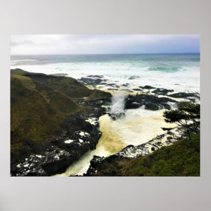 Póster Cuerno de spouting, Cabo Perpetua, Costa de Oregón