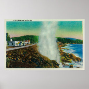 Póster Cuerno de spouting en Depoe Bay, Oregón