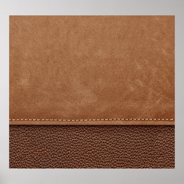 Póster Cuero con título: gris, fondo negro. (Frente)