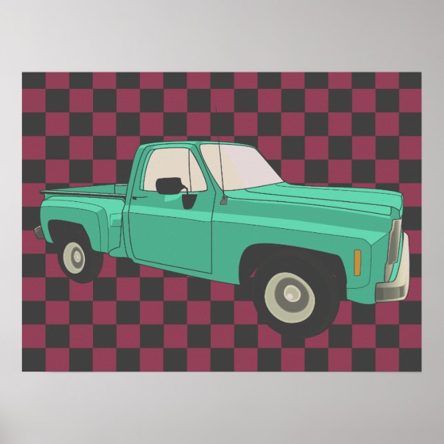 Póster Cuerpo cuadrado, GMC, Chevy C10, camión de recogid (Frente)