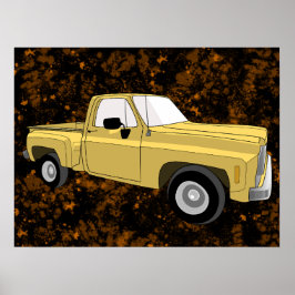 Póster Cuerpo cuadrado, recogida, GMC, Chevy C10, imagen
