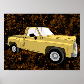 Póster Cuerpo cuadrado, recogida, GMC, Chevy C10, imagen