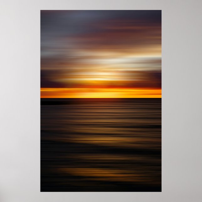 Póster Cuerpo de agua durante la puesta de sol (Frente)