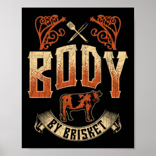 Póster Cuerpo De Brisket Bbq Grill Byckyard Cookout Pitma