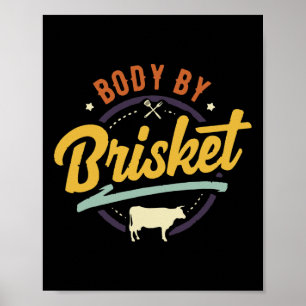 Póster Cuerpo De Brisket Byckyard Cookout Bbq Grill