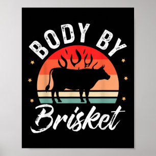 Póster Cuerpo De Brisket Funny Bbq Regalo De Barbacoa Par