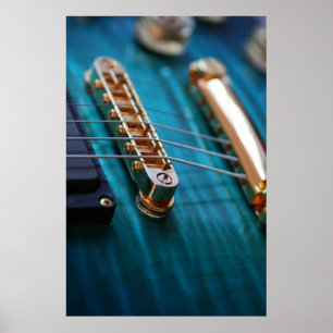 Póster Cuerpo de guitarra en azul