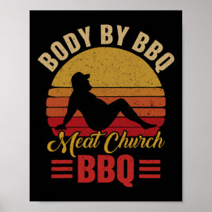 Póster Cuerpo De Hombre Por Bbq Vintage Carne Iglesia A L