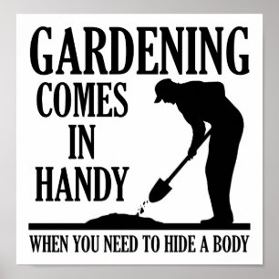 Póster Cuerpo de jardinería cartel divertido