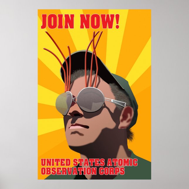 Póster Cuerpo de Observación Atómica de los Estados Unido (Frente)