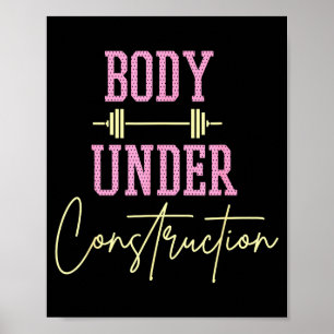 Póster Cuerpo en Construcción Divertido Motivacional Entr