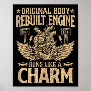 Póster Cuerpo Original Divertido Motor Reconstruido Funci