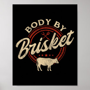 Póster Cuerpo Por Brisket - Pitmaster Bbq Lover Smoll Gri