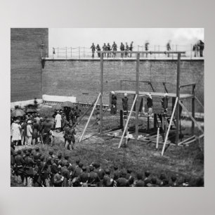 Póster Cuerpos colgantes de los conspiradores de Lincoln,