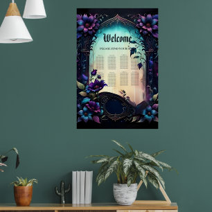 Póster Cuervo a la luz de la luna Suite de boda floral