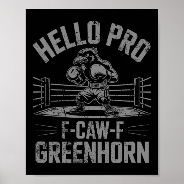 Póster Cuervo de boxeo divertido F Caw F  (Frente)