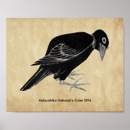 Póster Cuervo de Katsushika Hokusai  1814