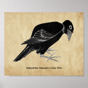 Póster Cuervo de Katsushika Hokusai 1814