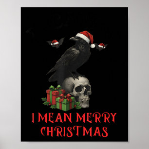 Póster Cuervo de Navidad F-caw-f Divertido Cráneo de Navi