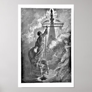 Póster Cuervo en el ilustracion de Edgar Allan Poe Dore