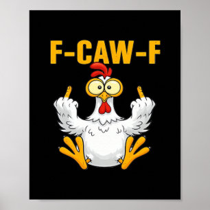 Póster Cuervo F-Caw-F Humor Divertido Gótico