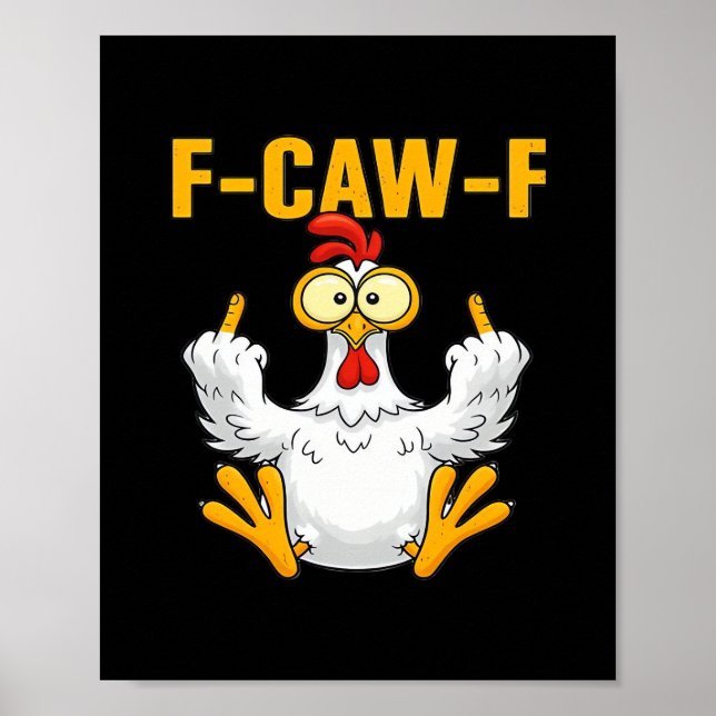 Póster Cuervo F-Caw-F Humor Divertido Gótico (Frente)