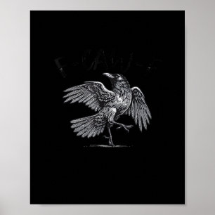 Póster Cuervo, F-Caw-F Pájaro Divertido Luna Gótica Humor