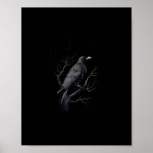 Póster Cuervo, F-Caw-F Pájaro Divertido Luna Gótica Humor