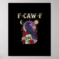 Cuervo F-Caw-F Pájaro Divertido Luna Gótico Humor 