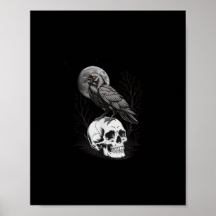 Póster Cuervo, F-Caw-F Pájaro Divertido Luna Gótico Humor