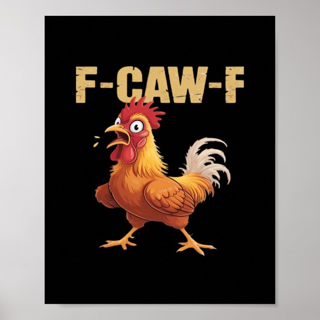 Póster Cuervo gótico divertido humor F-Caw-F (Frente)