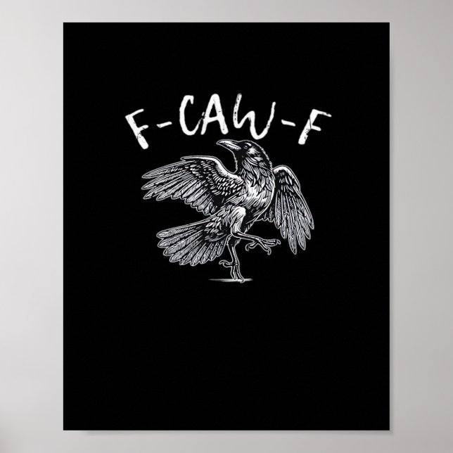 Póster Cuervo Retro Clásico F-Caw-F (Frente)