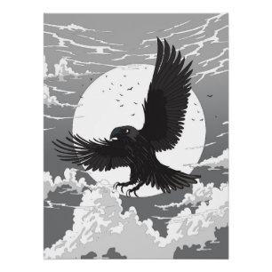 Póster Cuervo y la Luna
