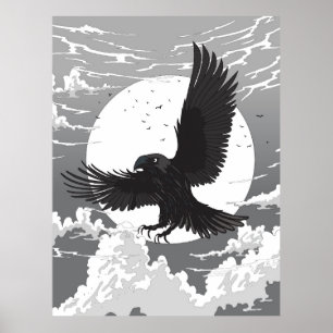 Póster Cuervo Y La Luna