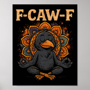Póster Cuervo Zen F Graznido F Cuervo Fcawf Meditación Di