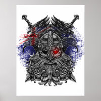 Cuervos de Odín espadas Mitología Vikinga bandera