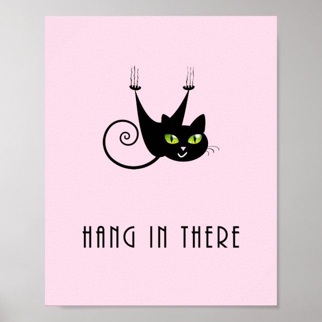 Póster Cuesta colgar ahí los ojos verdes de gato negro co (Frente)