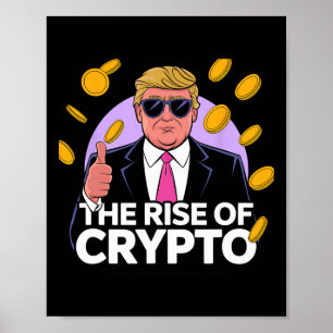 Póster Cuesta El Aumento De Crypto Bitcoin Trump A La Lun
