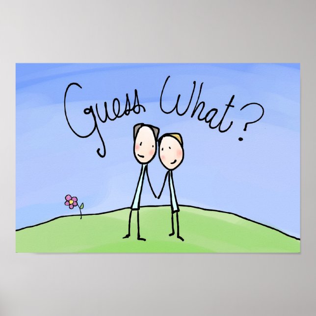 Póster Cuesta Pareja Gay Adivinar Qué (Frente)