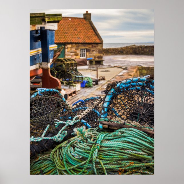 Póster Cuestas Y Ollas De Bogavante | Pittenweem, Escocia (Frente)
