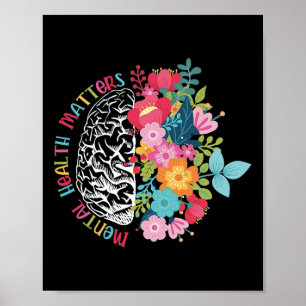 Póster Cuestiones de salud mental motivacionales Inspirad
